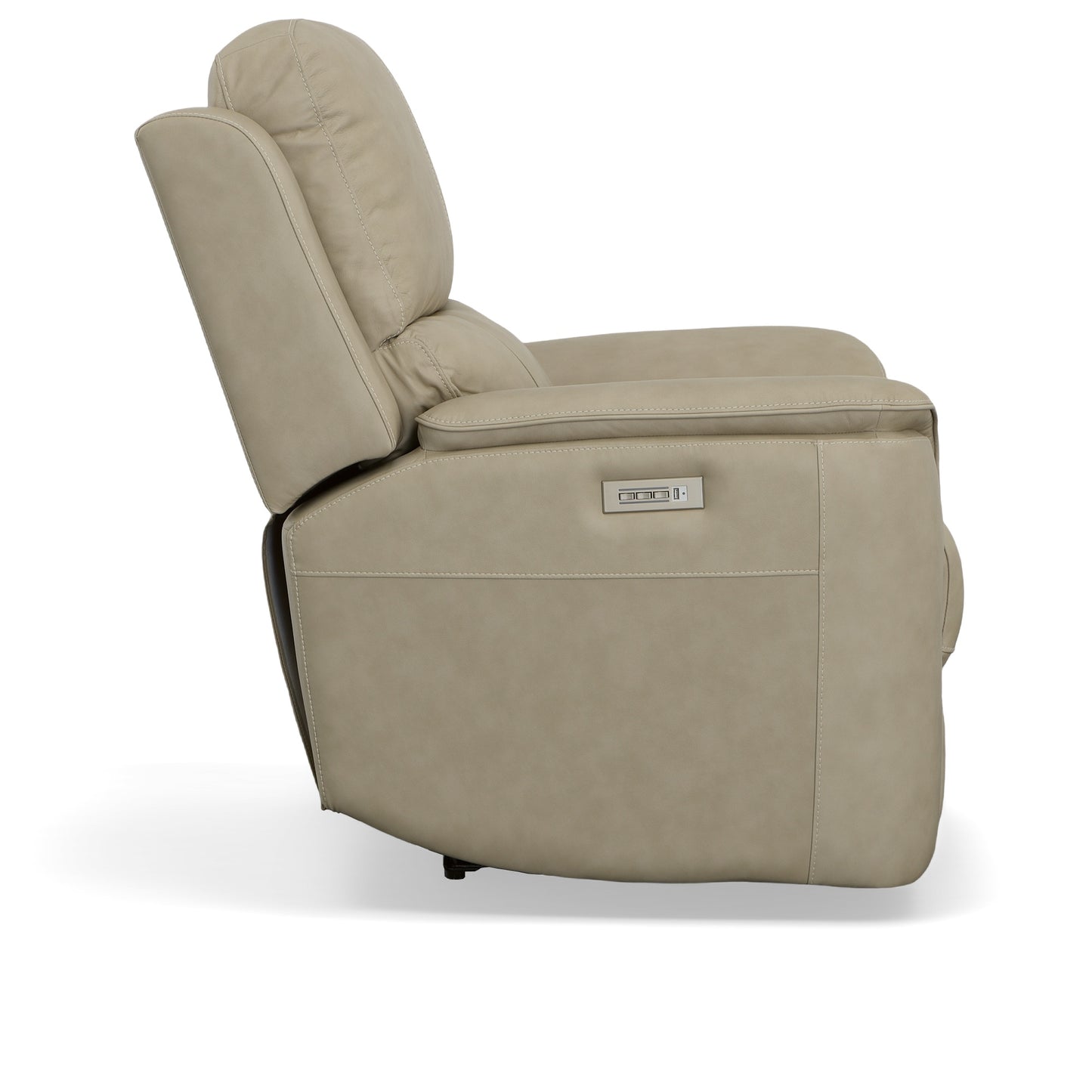 Flexsteel Henry Leather Power Recliner with Power Headrest & Lumbar