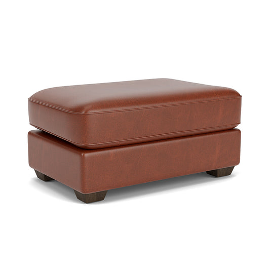 Thornton Leather Cocktail Ottoman - Sienna