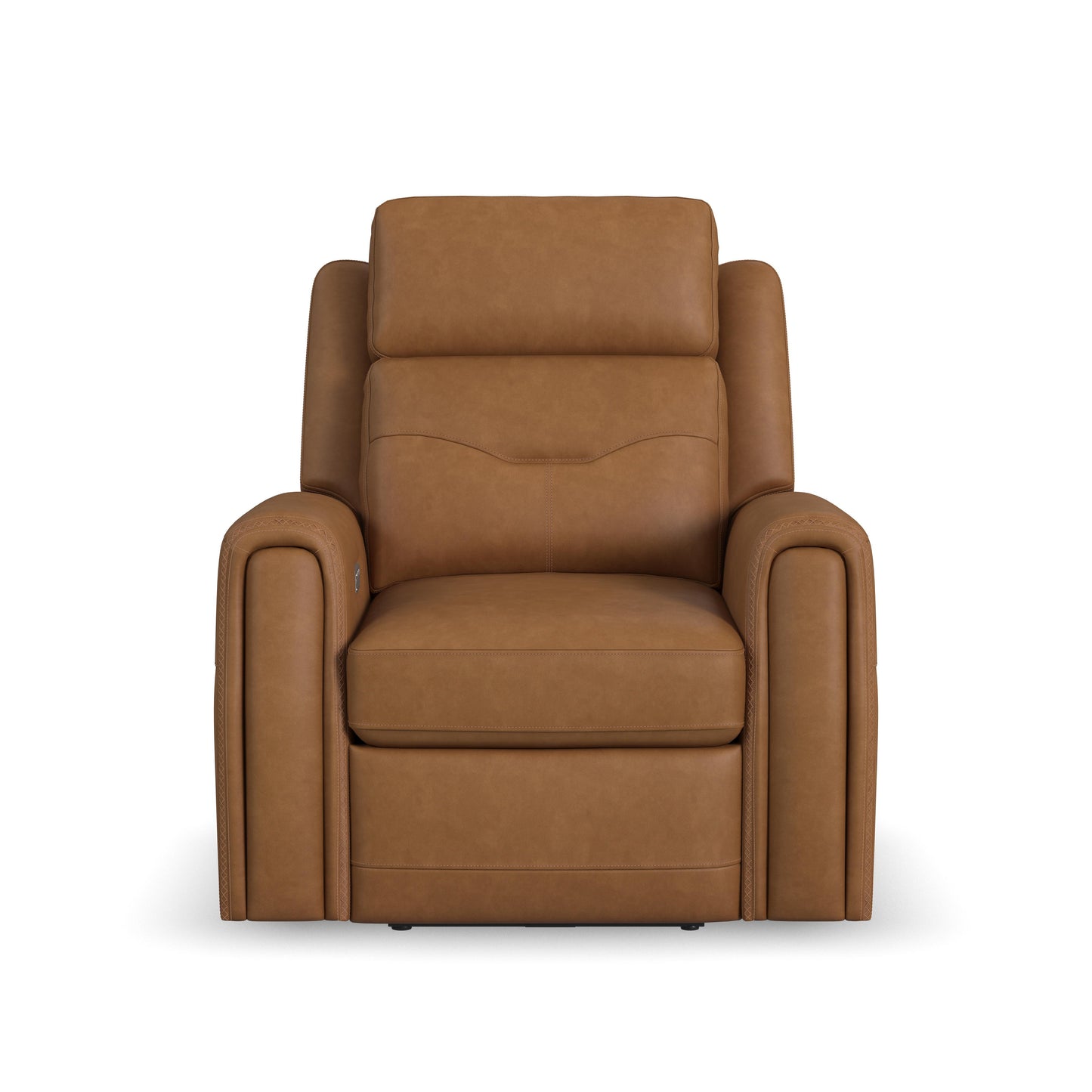 Flexsteel Felix Leather Power Recliner with Power Headrest, Lumbar, Heat & Massage