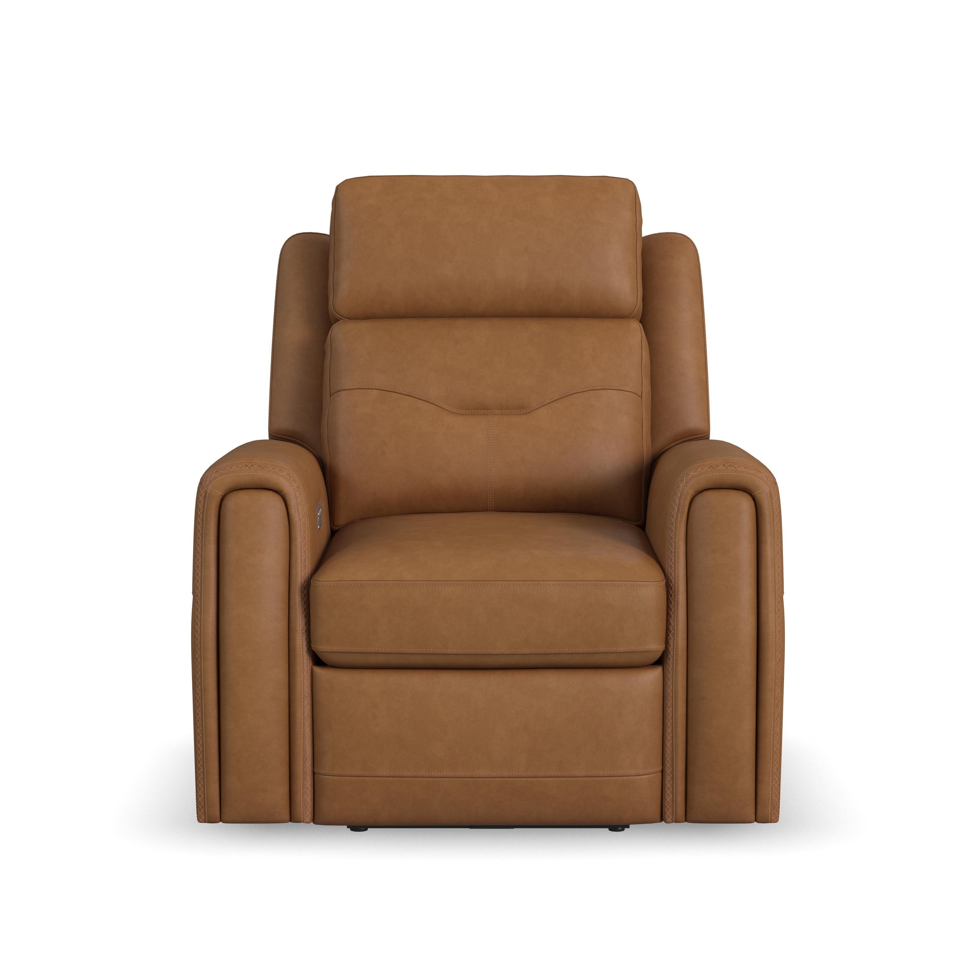 Flexsteel Felix Leather Power Recliner with Power Headrest, Lumbar, Heat & Massage