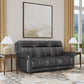 Flexsteel Alexander Leather Power Reclining Sofa with Console, Power Headrest & Lumbar
