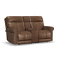 Flexsteel Alexander Power Reclining Loveseat with Console, Power Headrest & Lumbar