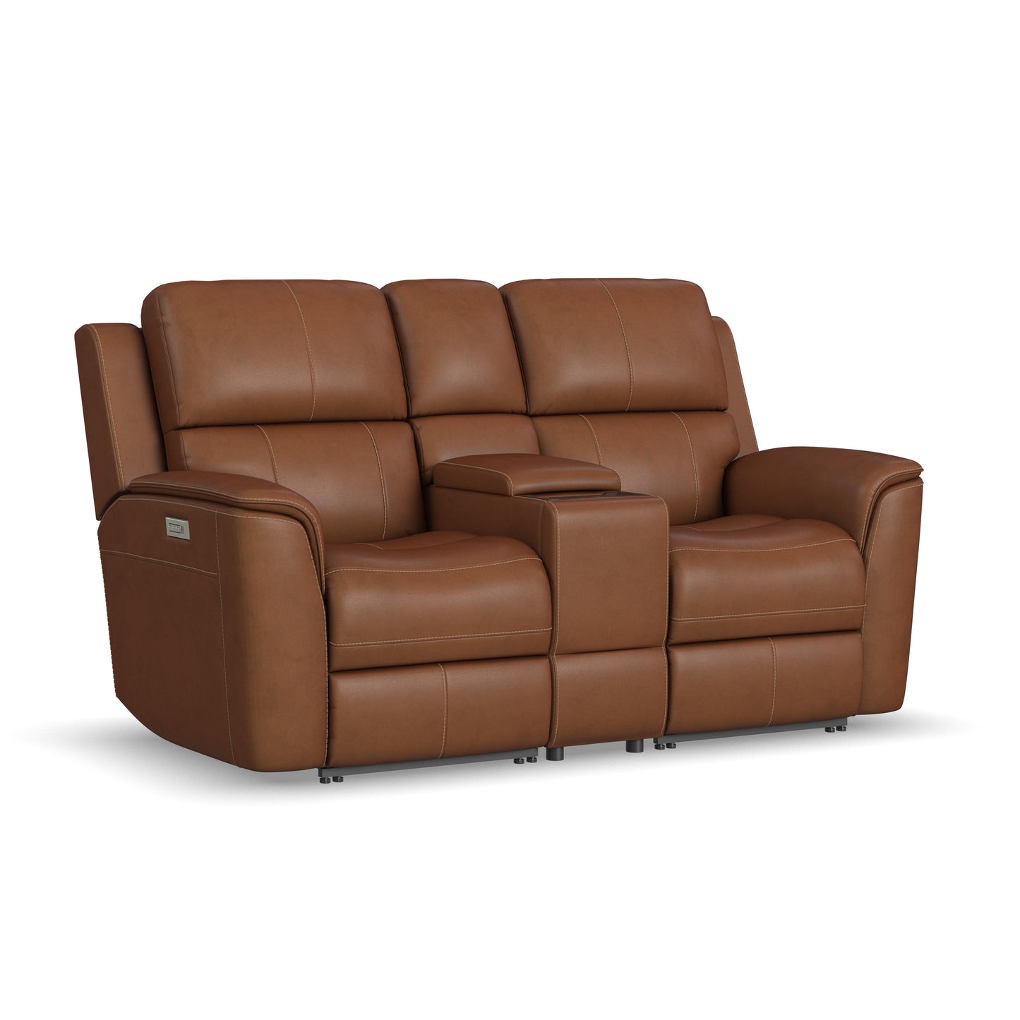 Flexsteel Henry Power Reclining Loveseat with Console & Power Headrests & Lumbar