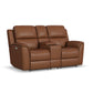 Flexsteel Henry Power Reclining Loveseat with Console & Power Headrests & Lumbar