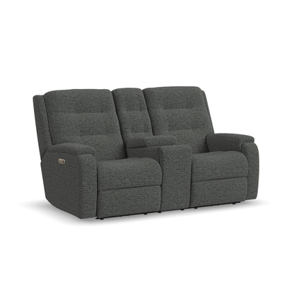Flexsteel Arlo Power Reclining Loveseat with Console & Power Headrests & Lumbar