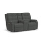 Arlo Power Reclining Loveseat with Console & Power Headrests & Lumbar - Midnight
