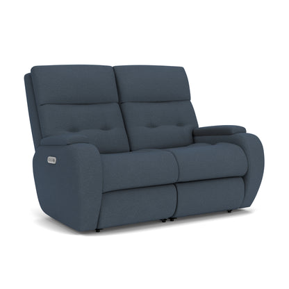 Flexsteel Strait Power Reclining Loveseat with Power Headrests