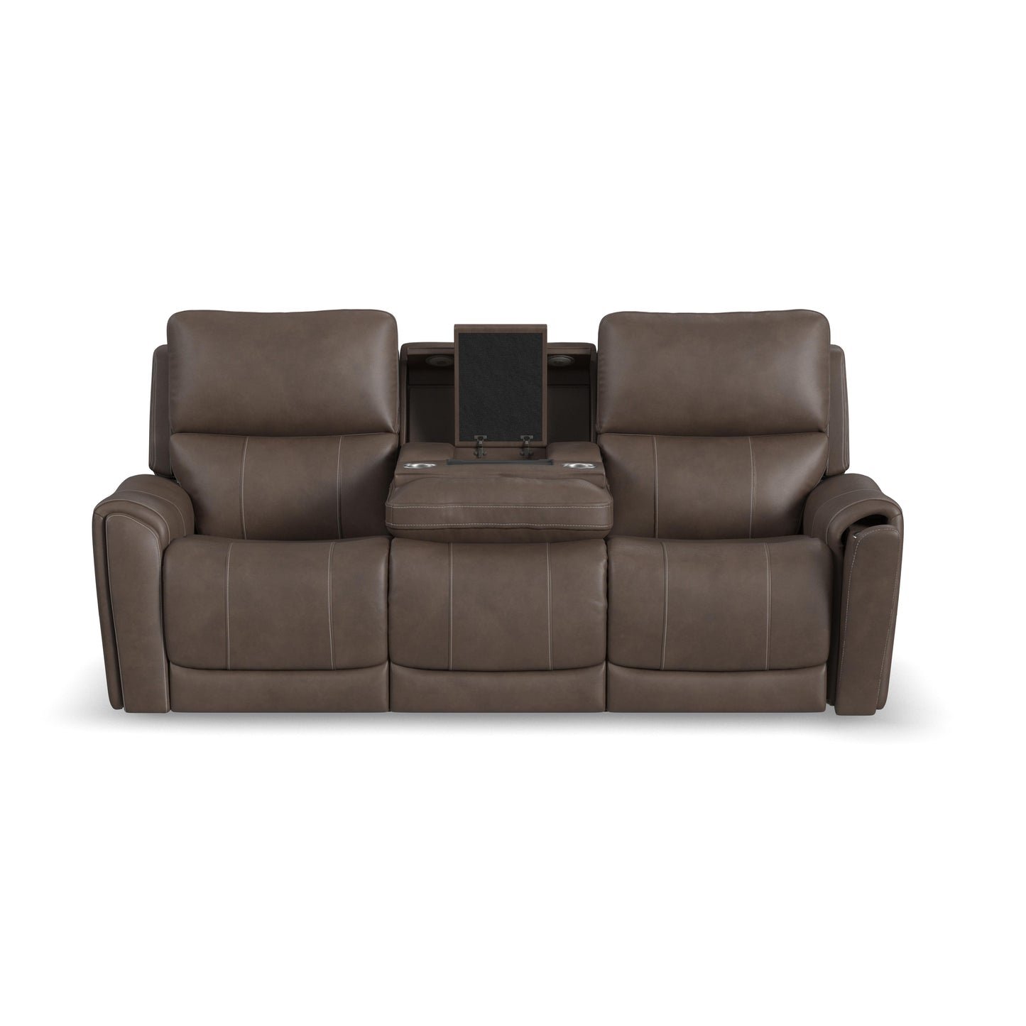 Flexsteel Carter Power Reclining Sofa with Console & Power Headrests & Lumbar