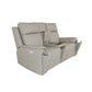 Flexsteel Vernon Power Reclining Loveseat with Console, Power Headrests, Lumbar, Heat & Massage