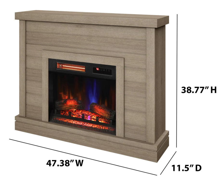 47" Wall Mantel w/ 23" Electric Fireplace