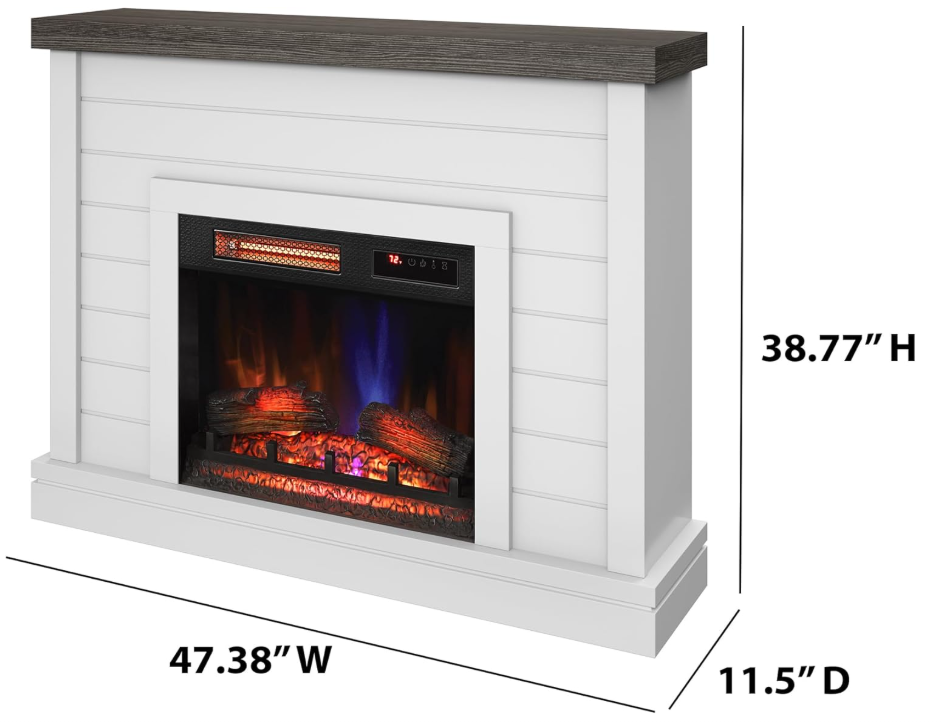 47" Wall Mantel w/ 23" Electric Fireplace