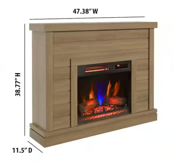 47" Wall Mantel w/ 23" Electric Fireplace