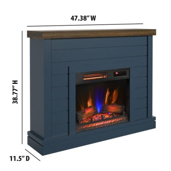47" Wall Mantel w/ 23" Electric Fireplace