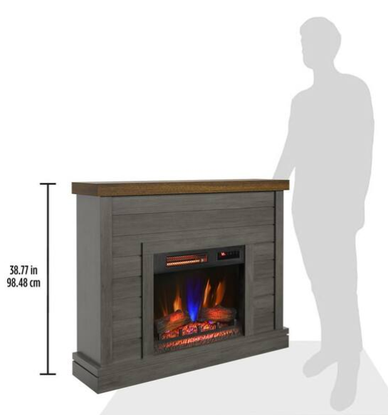 47" Wall Mantel w/ 23" Electric Fireplace