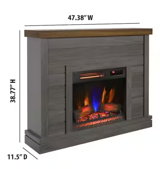 47" Wall Mantel w/ 23" Electric Fireplace