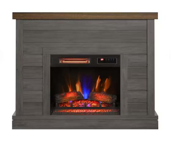 47" Wall Mantel w/ 23" Electric Fireplace