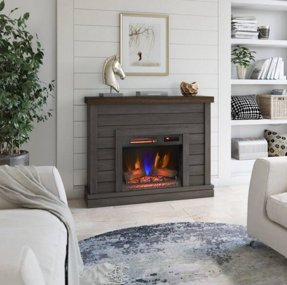 47" Wall Mantel w/ 23" Electric Fireplace