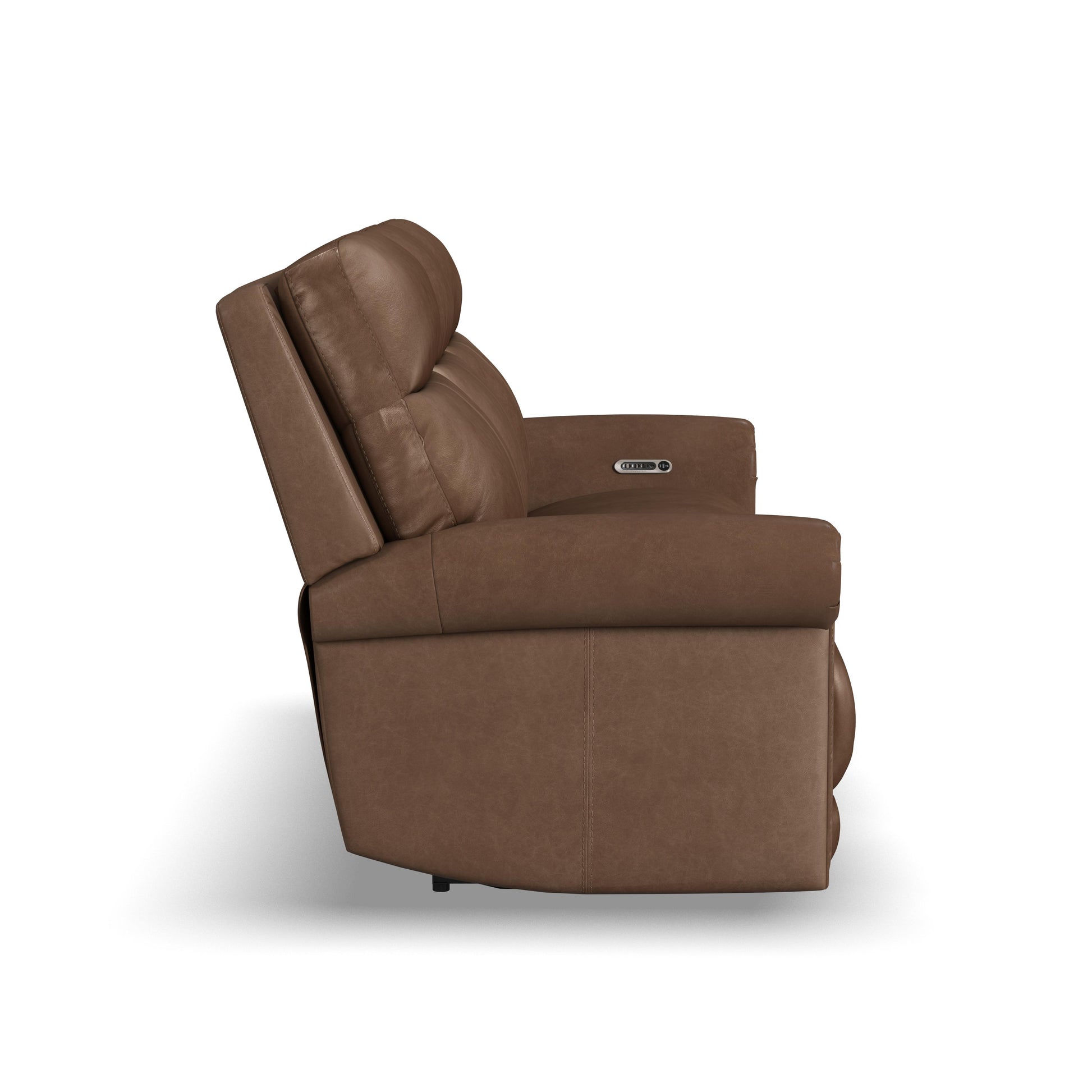 Flexsteel Alexander Power Reclining Sofa with Console, Power Headrest & Lumbar