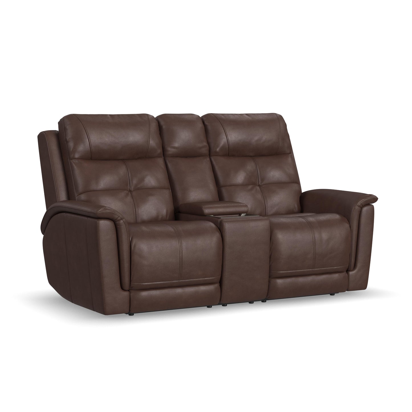 Flexsteel Ranger Power Reclining Loveseat with Console, Power Headrest, Lumbar, Heat & Massage