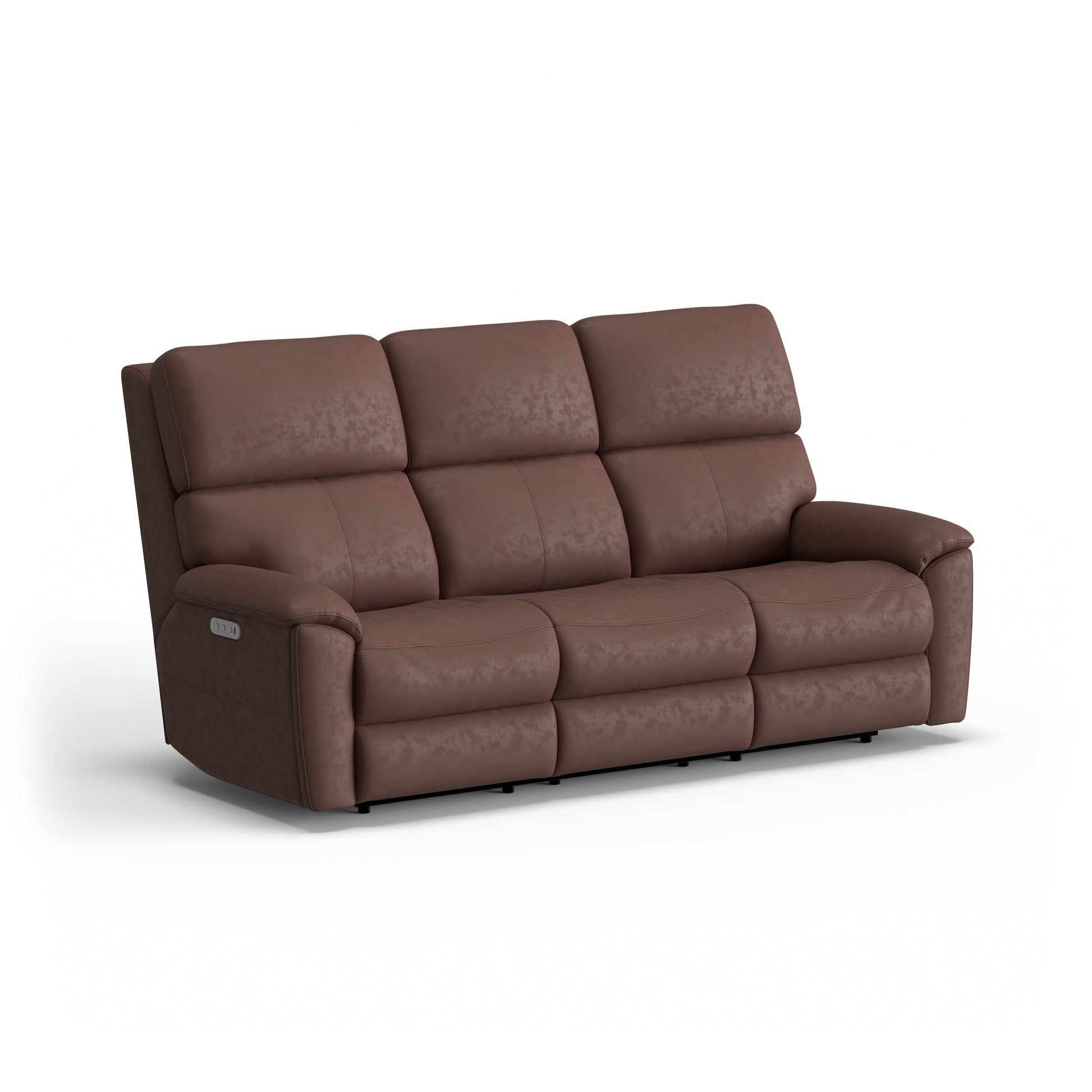 Flexsteel Porter Power Reclining Sofa with Console, Power Headrest, & Lumbar