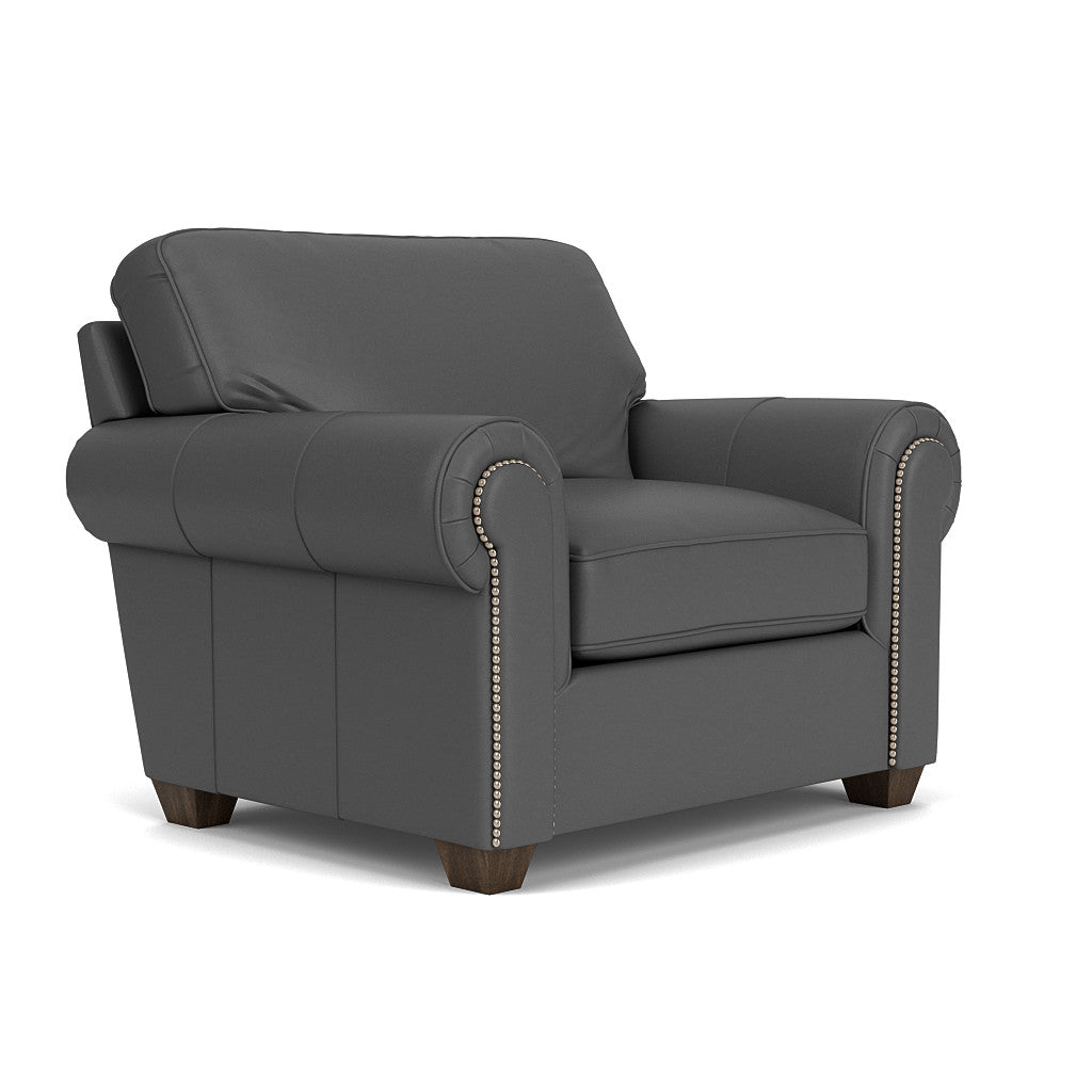 Carson Leather Chair - Grey