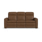 Flexsteel Dutch Power Reclining Sofa with Console, Power Headrest, & Lumbar