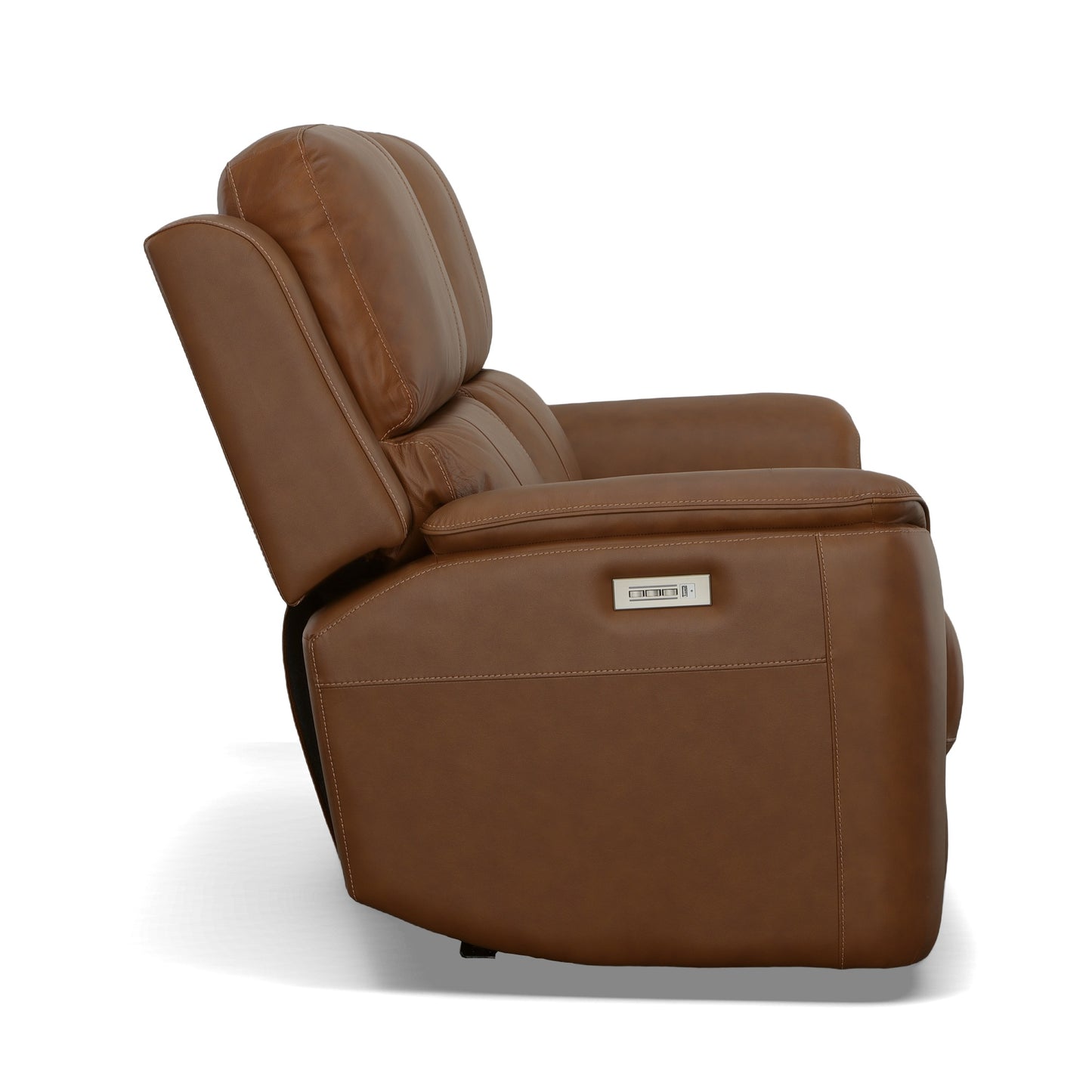 Flexsteel Henry Power Reclining Loveseat with Power Headrests & Lumbar