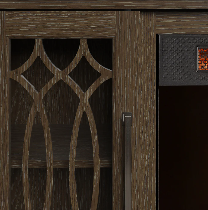 62" Media Mantel w/ 28" Electric Fireplace