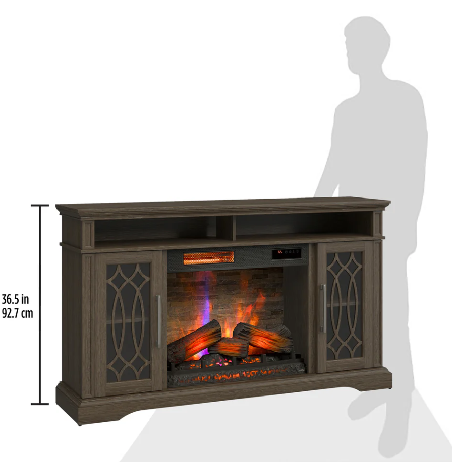 62" Media Mantel w/ 28" Electric Fireplace