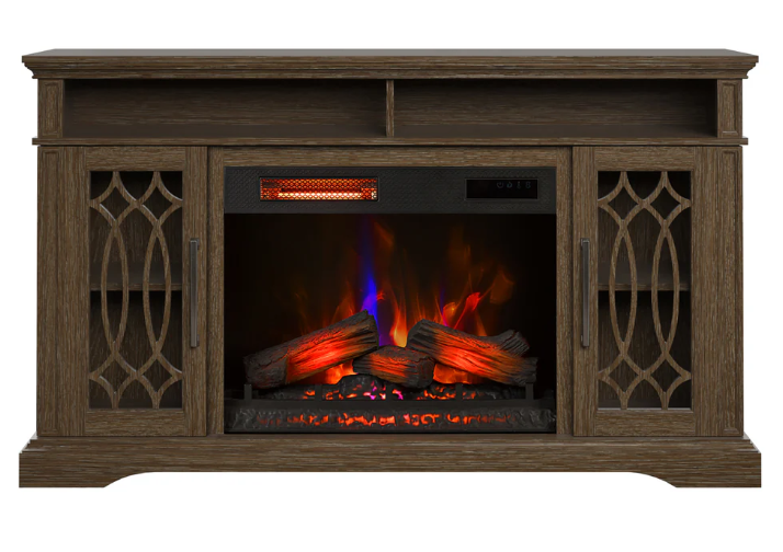 62" Media Mantel w/ 28" Electric Fireplace