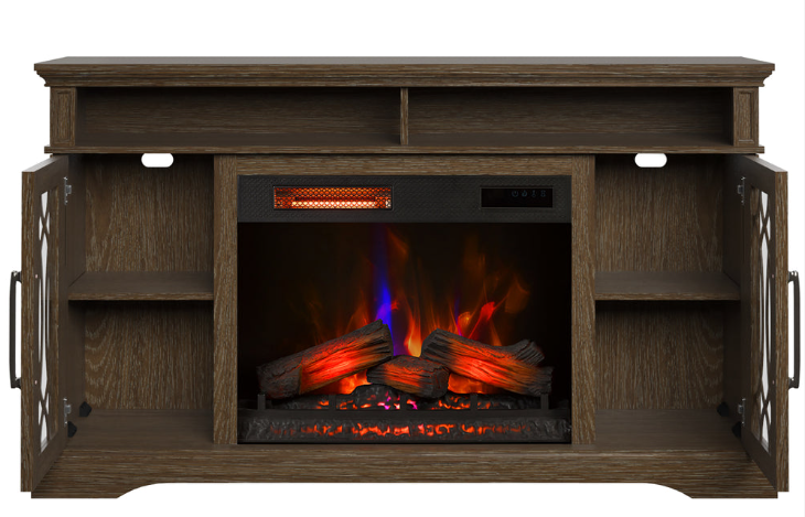 62" Media Mantel w/ 28" Electric Fireplace
