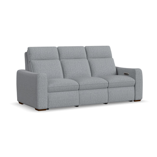 Flexsteel Ava Power Reclining Sofa with Power Headrest & Lumbar