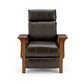 Brown leather recliner chair on a white background