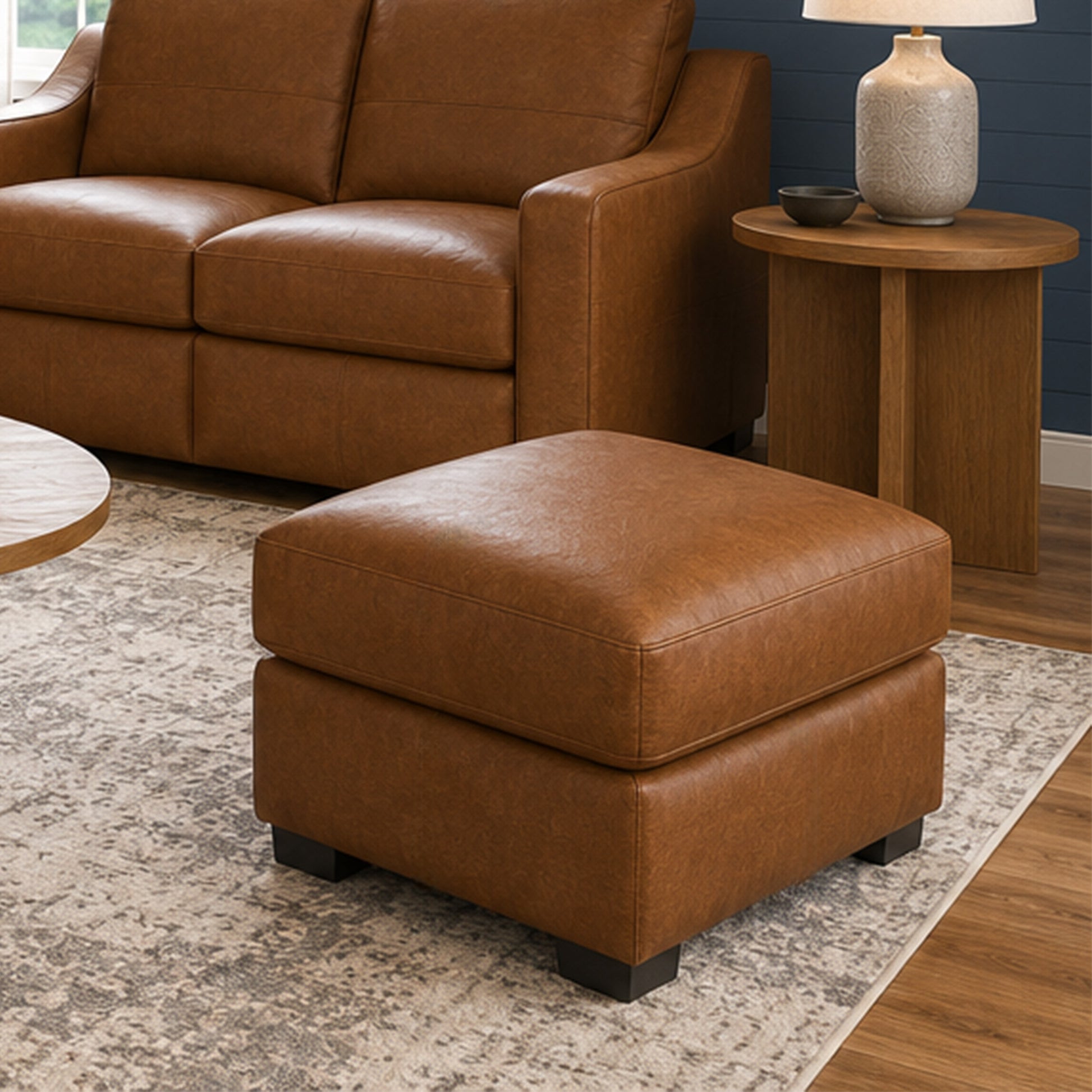 Flexsteel Hudson Leather Ottoman