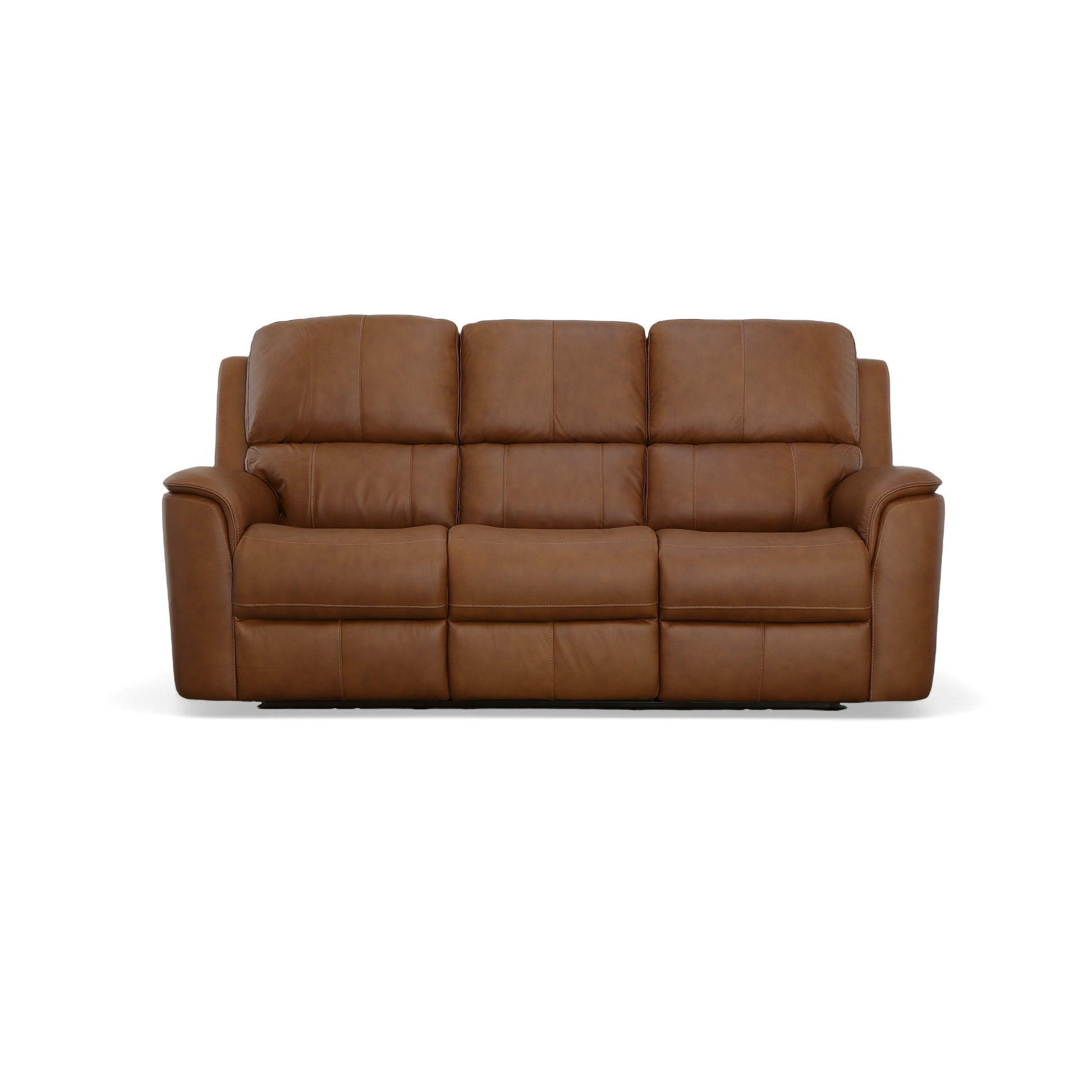 Flexsteel Henry Leather Power Reclining Sofa with Power Headrests & Lumbar
