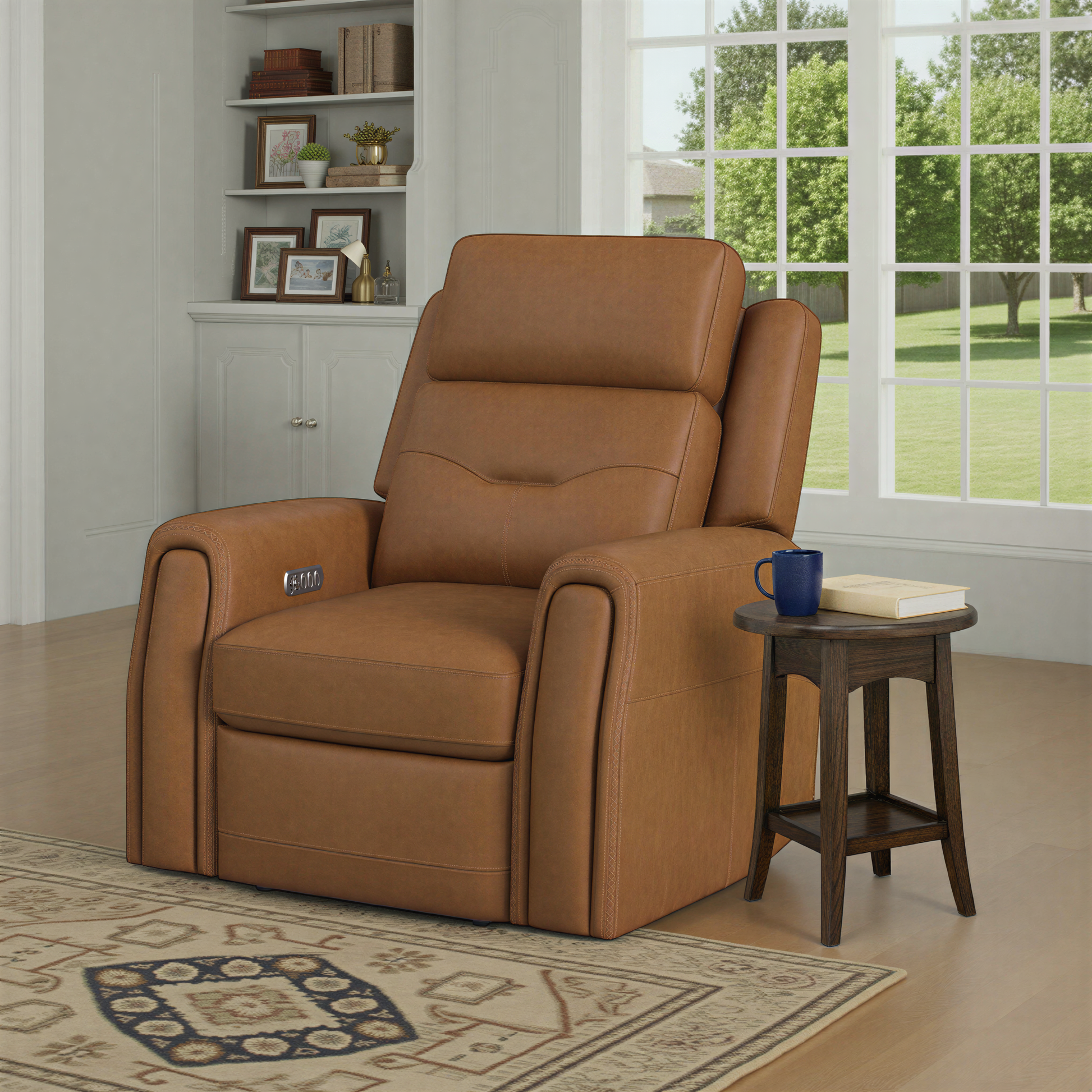 Flexsteel Felix Power Recliner with Power Headrest, Lumbar, Heat & Massage