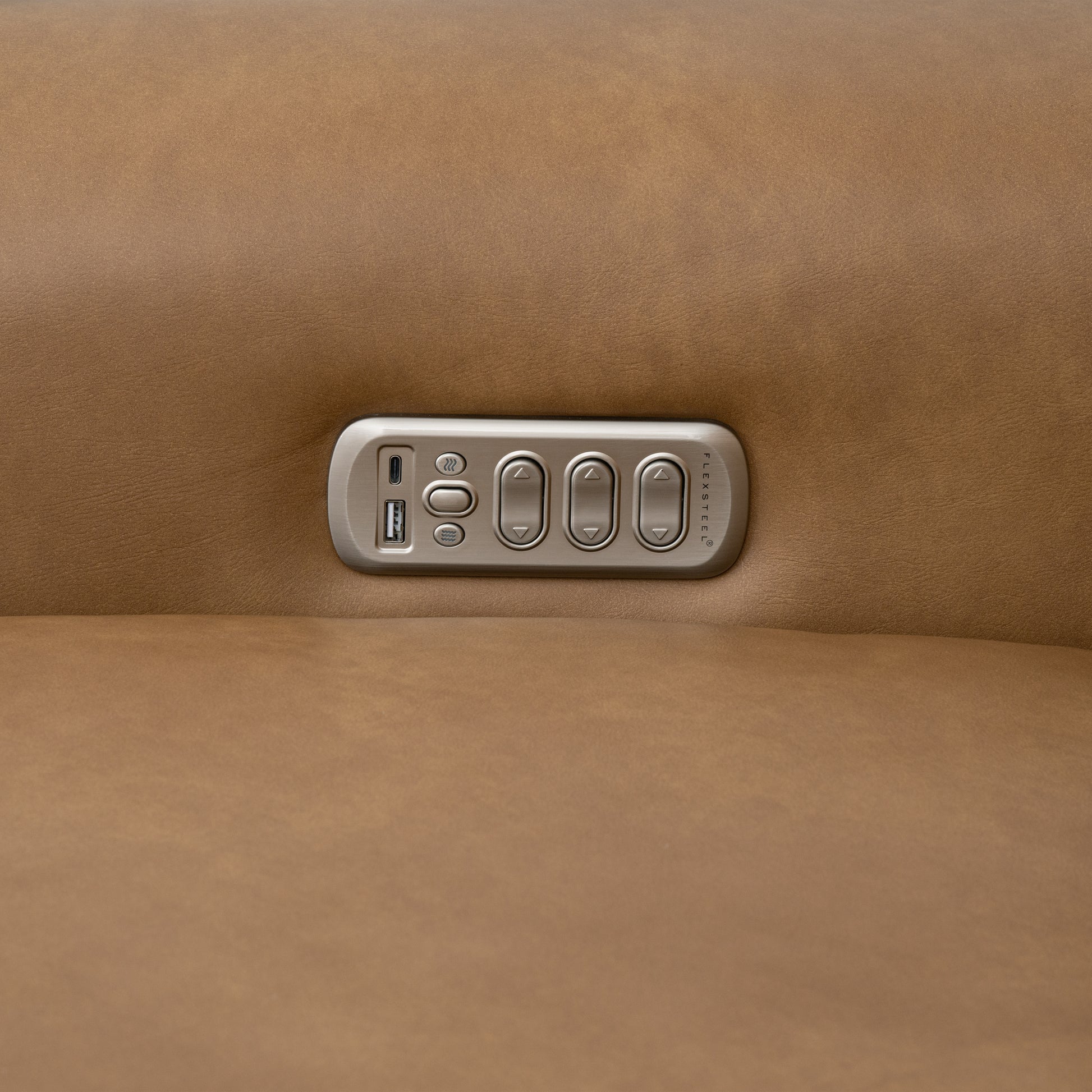 Flexsteel Felix Power Reclining Sofa with Power Headrest, Lumbar, Heat & Massage