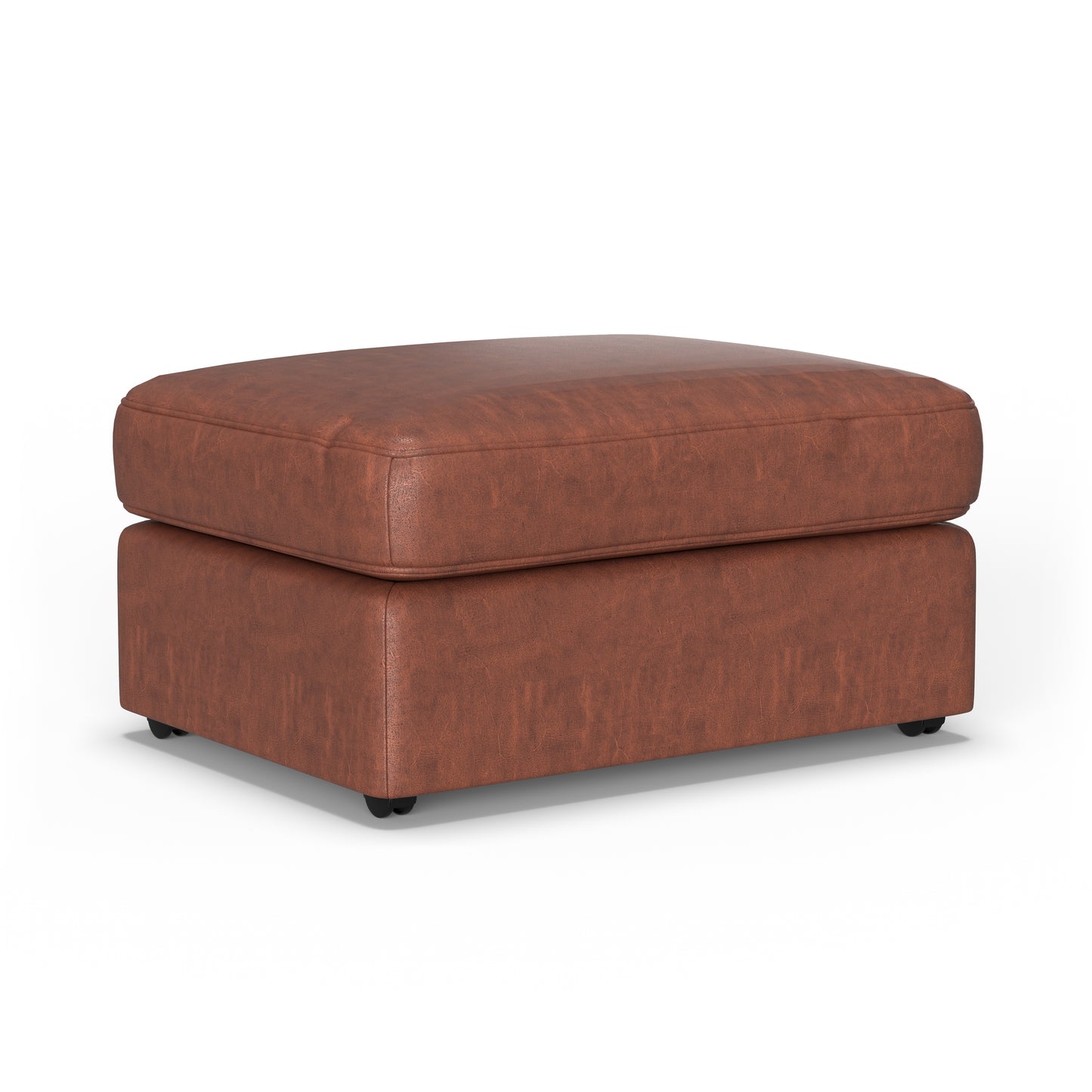 Vail Leather Ottoman - Sienna