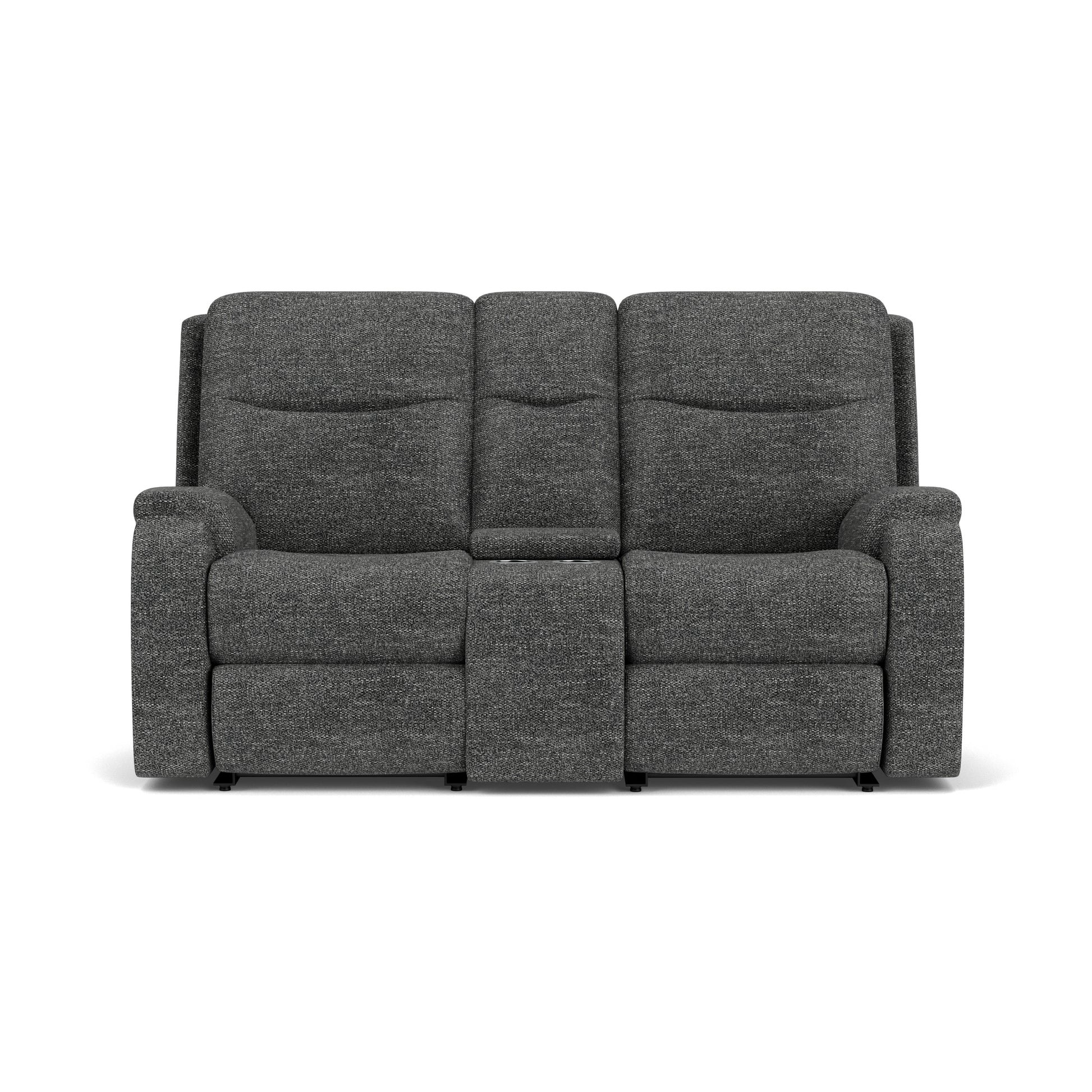 Flexsteel Penn Power Reclining Loveseat with Console & Power Headrests & Lumbar