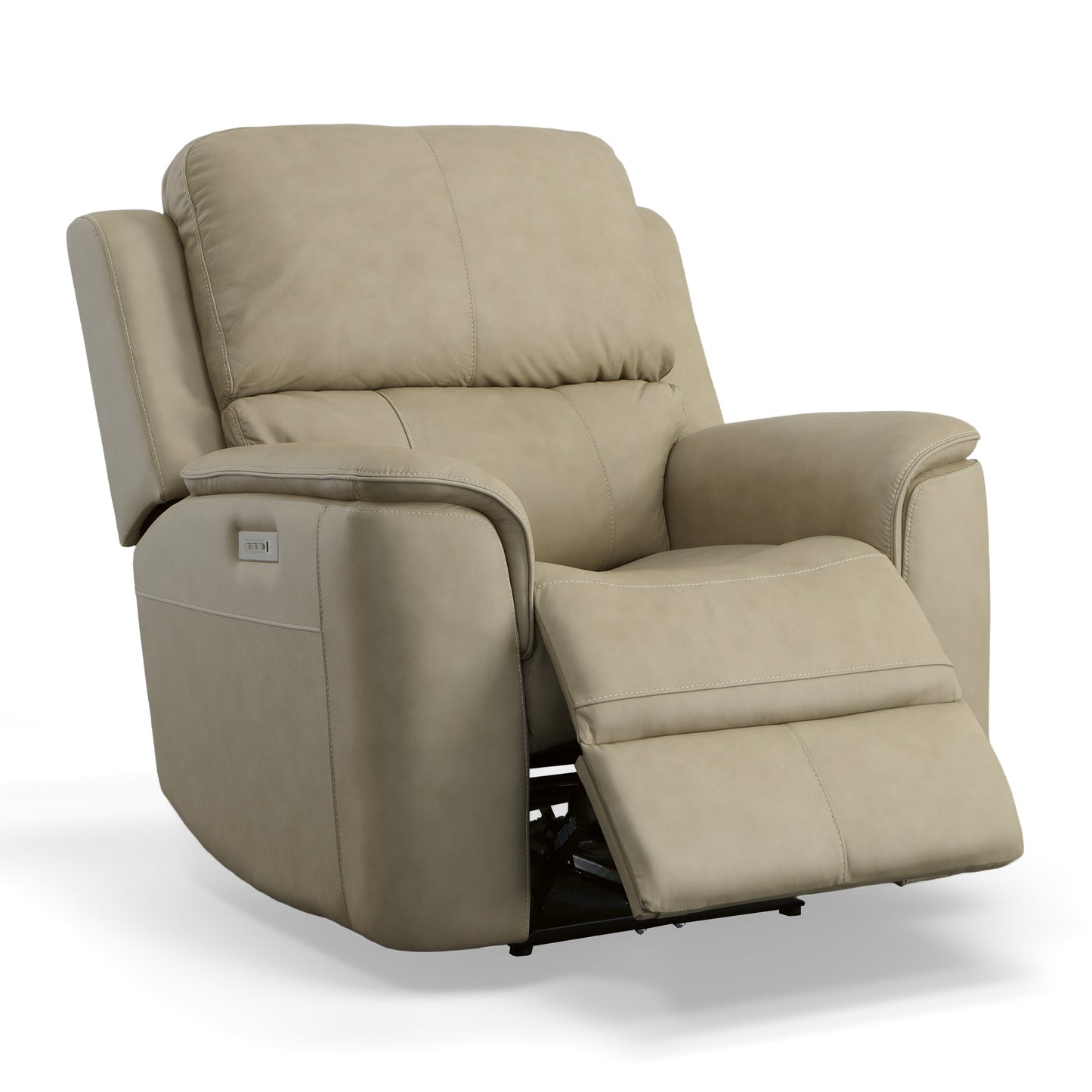 Flexsteel Henry Leather Power Recliner with Power Headrest & Lumbar