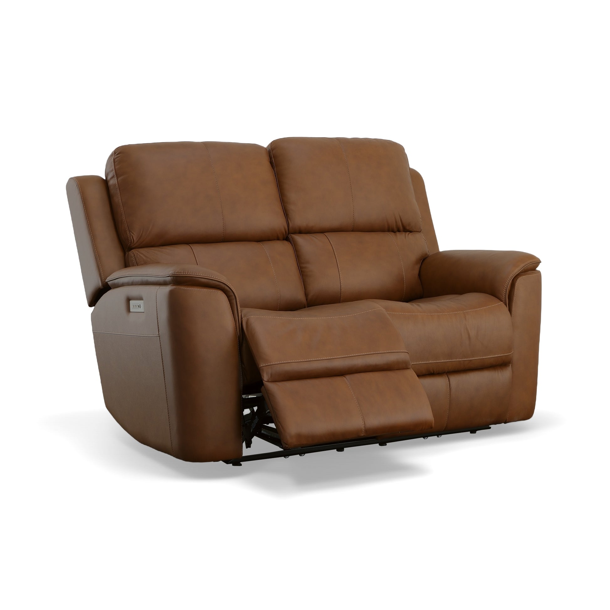 Flexsteel Henry Power Reclining Loveseat with Power Headrests & Lumbar