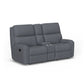 Rio Reclining Loveseat with Console - Azure
