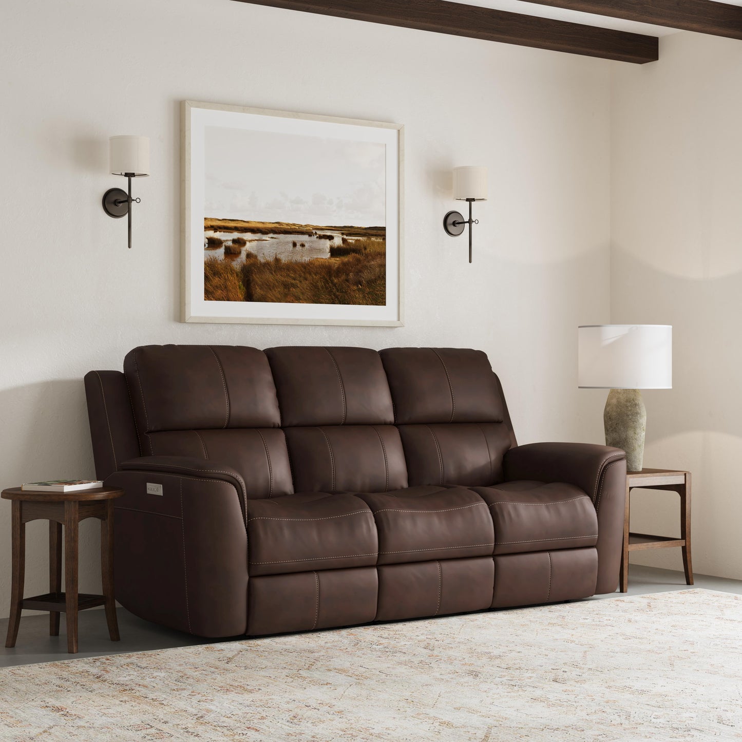 Flexsteel Henry Power Reclining Sofa with Power Headrests & Lumbar