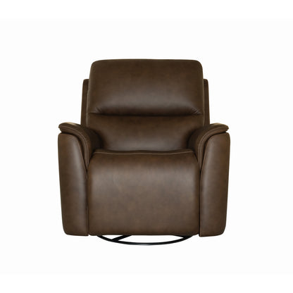 Flexsteel Henry Leather Power Swivel Gliding Recliner with Power Headrest, Lumbar, Heat & Massage