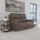 Flexsteel Carter Power Reclining Loveseat with Power Headrests & Lumbar