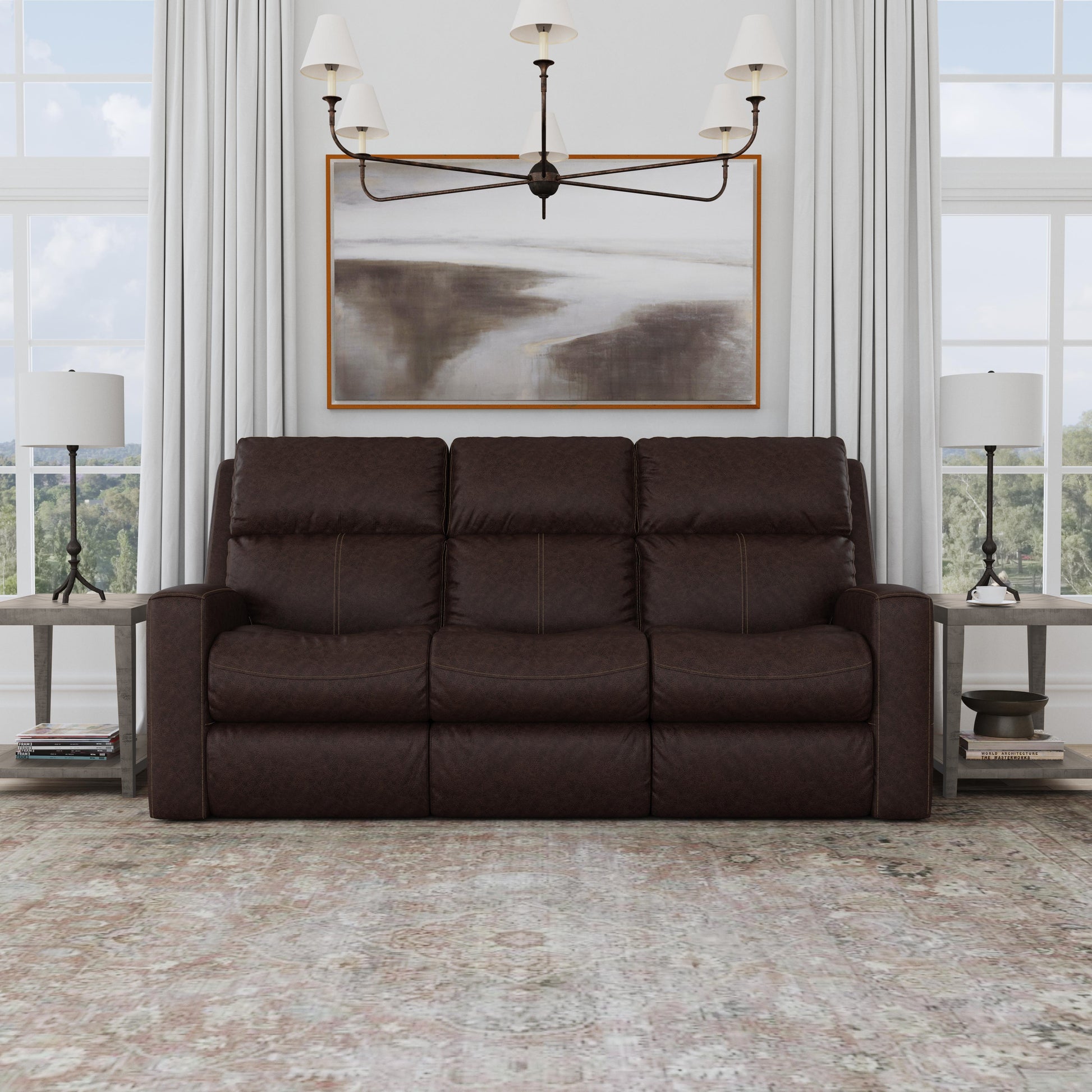 Flexsteel Score Power Reclining Sofa with Power Headrests & Lumbar