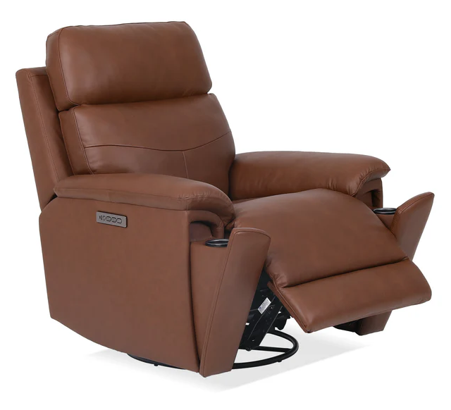 Refined Leather Swivel Gliding Recliner