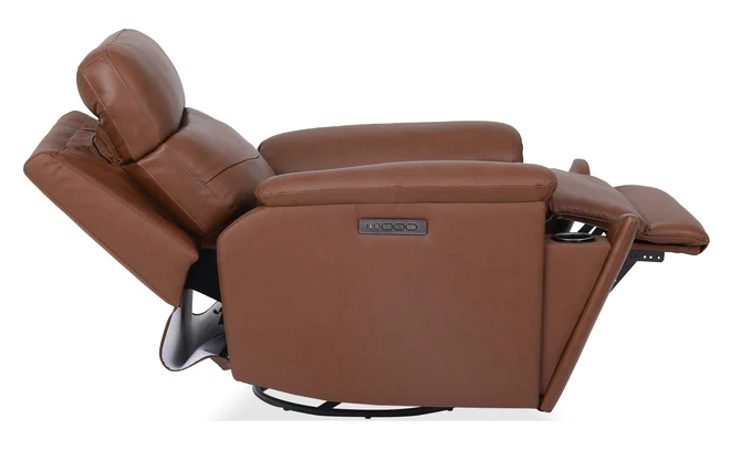 Refined Leather Swivel Gliding Recliner
