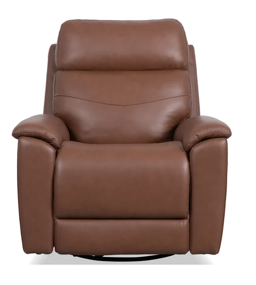 Refined Leather Swivel Gliding Recliner