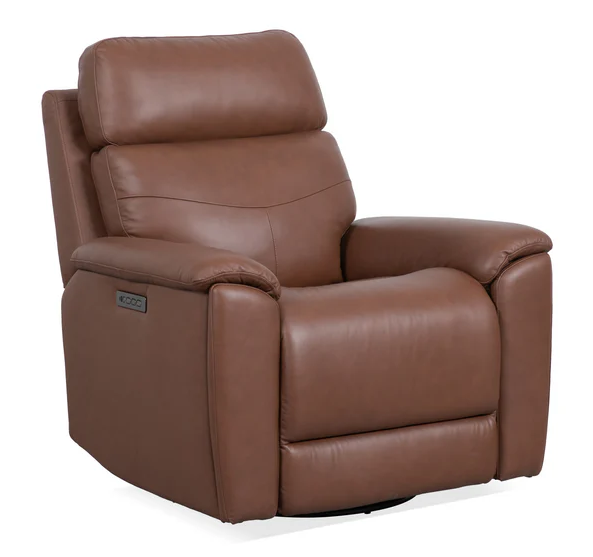 Refined Leather Swivel Gliding Recliner